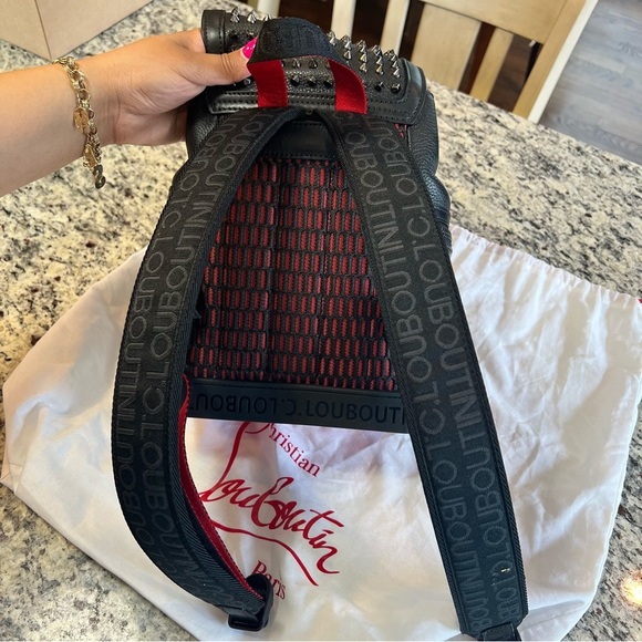 Christian Louboutin Explorafunk Black Leather Studded Backpack - Picture 5 of 10